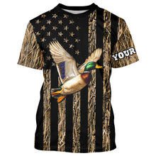 Load image into Gallery viewer, Duck hunting camo American Flag Customize Name Patriotic Duck Hunting 3D All Over Printed Shirts NQS8914