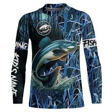 Load image into Gallery viewer, Catfish fishing blue camouflage fishing clothing Custom UV protection performance fishing shirt NQS2614