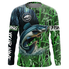 Load image into Gallery viewer, Catfish fishing green camouflage fishing clothing Custom UV protection performance fishing shirt NQS2615