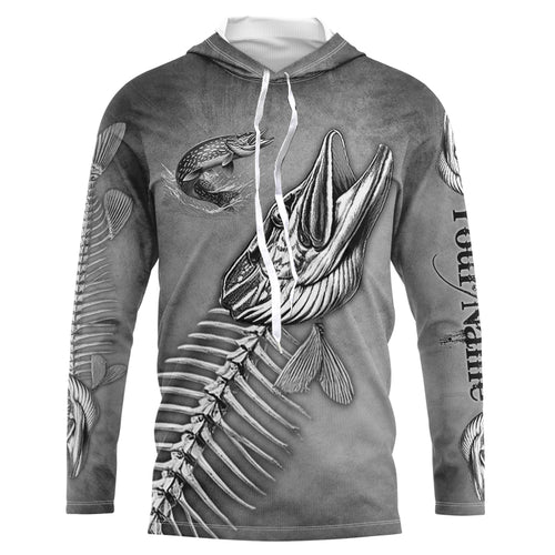 Northern Pike Fishing fish skull UV protection Customize name long sleeves fishing shirts NQS1427