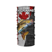 Load image into Gallery viewer, Canadian Flag Walleye Fishing Custom long sleeve performance Fishing Shirts, Walleye Fishing jerseys NQS4897