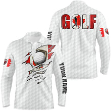 Load image into Gallery viewer, Mens golf polo shirts vintage Canada flag custom team golf shirts, Canadian patriot white golf tops NQS7612