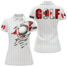 Load image into Gallery viewer, Womens golf polo shirts vintage Canada flag custom team golf shirts, Canadian patriot white golf tops NQS7612