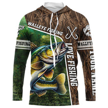 Load image into Gallery viewer, Personalized Walleye Fishing Shirts, Love Fishing Camo 3D All Over Printed Shirts NQS5716