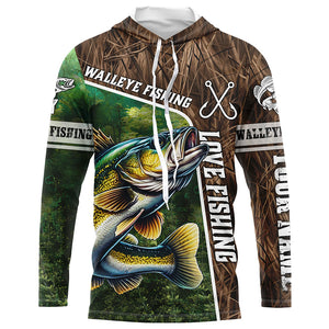 Personalized Walleye Fishing Shirts, Love Fishing Camo 3D All Over Printed Shirts NQS5716