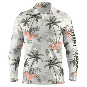 Tropical palm trees pattern Mens golf polo shirts custom team golf shirts for men NQS5723