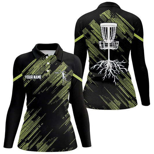 Yellow Black Women disc golf polo shirts custom disc golf team disc golf jerseys NQS7815