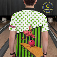Load image into Gallery viewer, Green shamrock pattern flamingo Bowling shirts for Men Custom St Patrick's Day Team bowling outfit NQS11247