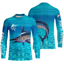 Load image into Gallery viewer, Swordfish fishing blue water camo Custom sun protection long sleeve fishing shirt for men, women NQS5731