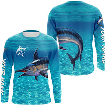 Load image into Gallery viewer, Swordfish fishing blue water camo Custom sun protection long sleeve fishing shirt for men, women NQS5731