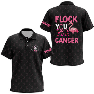 Black camo pink ribbons Kid Golf Polo Shirts custom Flamingo Flock you breast cancer golf shirts NQS8461