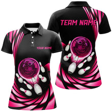 Load image into Gallery viewer, Bowling Polo, Quarter zip Shirt For Women custom bowling team jerseys, bowling league shirts | Pink NQS8462