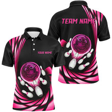 Load image into Gallery viewer, Bowling Polo, Quarter zip Shirt For Men custom bowling team jerseys, bowling league shirts | Pink NQS8462