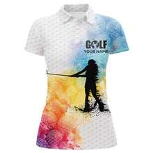 Load image into Gallery viewer, White golf ball skin Women golf polo shirts custom golf top for ladies golfer gifts | Colorful NQS8710