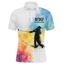 Load image into Gallery viewer, White golf ball skin Mens golf polo shirts custom golf clothes for men, golfer gifts | Colorful NQS8710