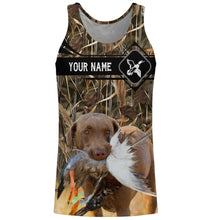 Load image into Gallery viewer, Duck Hunting with Chesapeake Bay Retriever waterfowl camo Shirts, Personalized Duck Hunting Gifts FSD3721