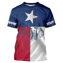 Load image into Gallery viewer, Texas Slam Fishing Redfish, Speckled Trout, Flounder Fishing Shirts Custom Patriotic Fishing Jerseys NQS9172