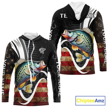 Personalized professional Crappie fishing shirts American Flag patriotic Crappie fishing jerseys NQS11460
