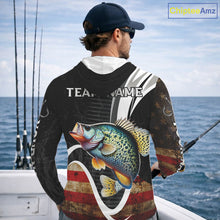 Load image into Gallery viewer, Personalized professional Crappie fishing shirts American Flag patriotic Crappie fishing jerseys NQS11460