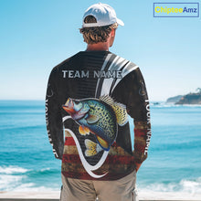 Load image into Gallery viewer, Personalized professional Crappie fishing shirts American Flag patriotic Crappie fishing jerseys NQS11460