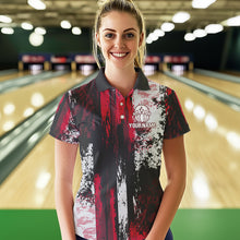 Load image into Gallery viewer, Personalized Bowling Polo, Quarter Zip Shirts For Women Custom Bowling Team League Jersey NQS9526
