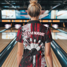 Load image into Gallery viewer, Personalized Bowling Polo, Quarter Zip Shirts For Women Custom Bowling Team League Jersey NQS9526