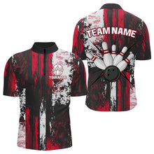 Load image into Gallery viewer, Personalized Bowling Polo, Quarter Zip Shirts For Mens Custom Bowling Team League Jersey NQS9526
