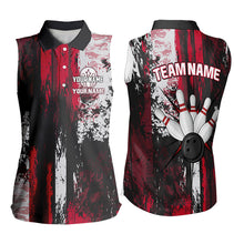 Load image into Gallery viewer, Personalized Bowling Sleeveless Polo Shirt Custom Bowling Team League Jersey NQS9526