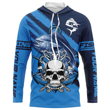 Load image into Gallery viewer, Personalized Mahi mahi Fish reaper Saltwater blue sea UV Long Sleeve Performance Fishing Shirts NQS7626