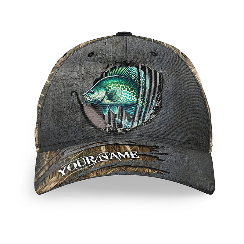 Crappie fishing camo Custom fishing hat Unisex Fishing Baseball Angler crappie hat cap NQS1961