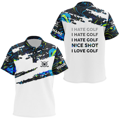 Funny golf I hate golf nice shot I love golf camo Kid golf polo shirts custom Kid golf clothing NQS7821