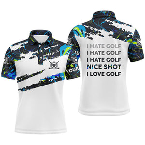 Funny golf I hate golf nice shot I love golf camo Mens golf polo shirts custom mens golf clothing NQS7821