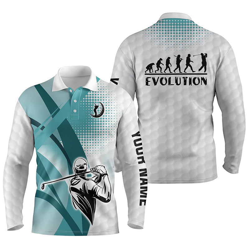 Blue and white Mens golf polo shirts custom golf ball skins golf evolution golf tops for mens NQS5942