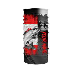Canadian Flag Salmon Fishing Custom long sleeve performance Fishing Shirts, Salmon fishing jerseys NQS8055