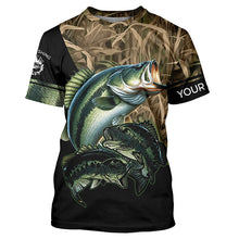 Load image into Gallery viewer, Bass fishing green scales camo personalized sun protection long sleeve fishing shirts NQS3755