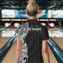 Load image into Gallery viewer, Black and White Tribal pattern Women Bowling Shirts Custom Bowling outfit ladies Team bowling jerseys NQS10648