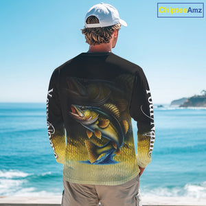 Walleye fishing scales Custom name sun protection personalized fishing gifts, Walleye fishing jerseys NQS10651