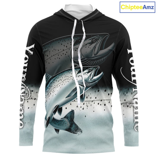 Salmon fishing scales Custom name sun protection personalized fishing gifts, Salmon fishing jerseys NQS10652