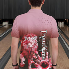Load image into Gallery viewer, Red Lightning Lion Bowling Polo, Quarter Zip Shirts for Men Custom Lion Bowling Team jerseys NQS9692