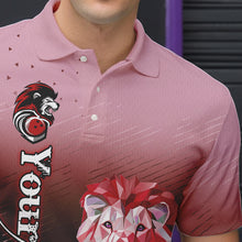 Load image into Gallery viewer, Red Lightning Lion Bowling Polo, Quarter Zip Shirts for Men Custom Lion Bowling Team jerseys NQS9692