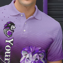 Load image into Gallery viewer, Purple Lightning Lion Bowling Polo, Quarter Zip Shirts for Men Custom Lion Bowling Team jerseys NQS9693