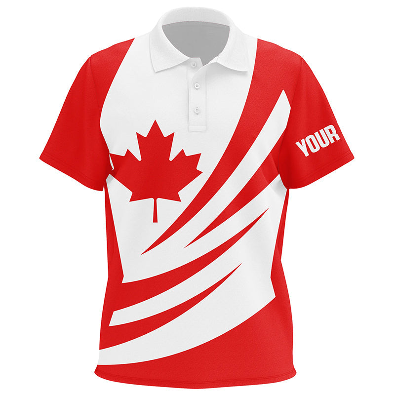 Red and white Canadian Flag Kid golf polo shirts custom Kid golf tops, personalized golf gifts NQS7834