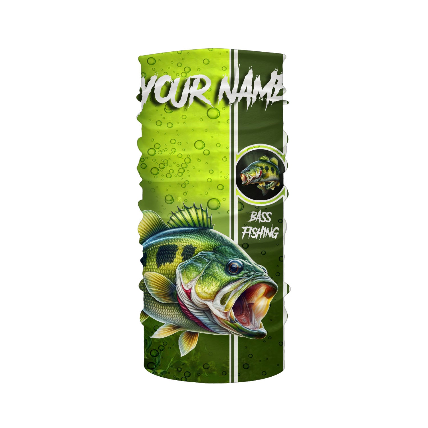Largemouth Bass Green Scale Fishing UV protection custom name long sle –  ChipteeAmz