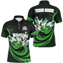 Load image into Gallery viewer, Custom Bowling Shirts For Men Green Bowling Jerseys Team League Bowling Polo, Quarter Zip Shirt NQS8477