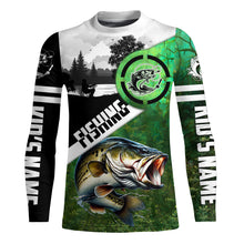 Load image into Gallery viewer, Largemouth Bass Fishing green performance fishing shirt Custom Bass fishing shirts jerseys NQS4140