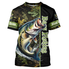 Load image into Gallery viewer, Bass fishing Green camouflage Custom sun protection long sleeve Fishing Shirts, bass Fishing jerseys NQS6608