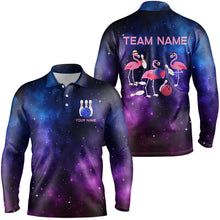 Load image into Gallery viewer, Funny pink Flamingo Team bowling shirts for Men custom Galaxy pattern bowling jerseys for bowlers NQS8730