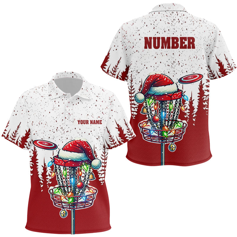 Grunge forest Christmas Kid disc golf polo Shirts custom team disc golf apparel NQS8950