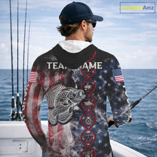 Load image into Gallery viewer, Crappie fishing smoke American Flag It's in my DNA custom UV protection fishing shirts for fishermen NQS11665