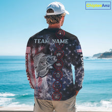 Load image into Gallery viewer, Crappie fishing smoke American Flag It's in my DNA custom UV protection fishing shirts for fishermen NQS11665